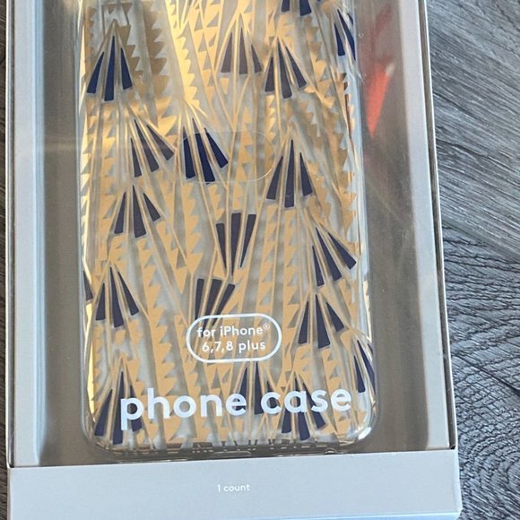 Heyday iPhone 6, 7, 8 Art Deco Hard Shell Phone Case-Clear/Gold-NEW - Picture 3 of 5